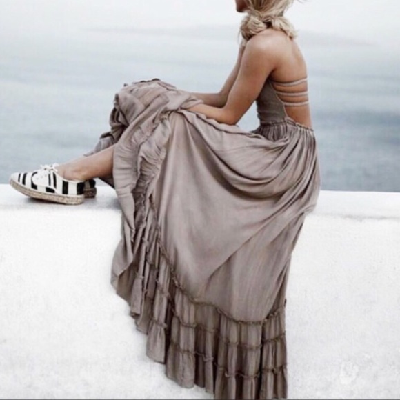 Bohemian Halter Backless Extratropical Maxi Dress - Picture 4 of 7